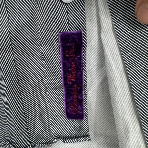 Robert Graham Shirt Mens M/L 16  Gray Stripes Stretch Designer Button Up - Picture 5 of 10